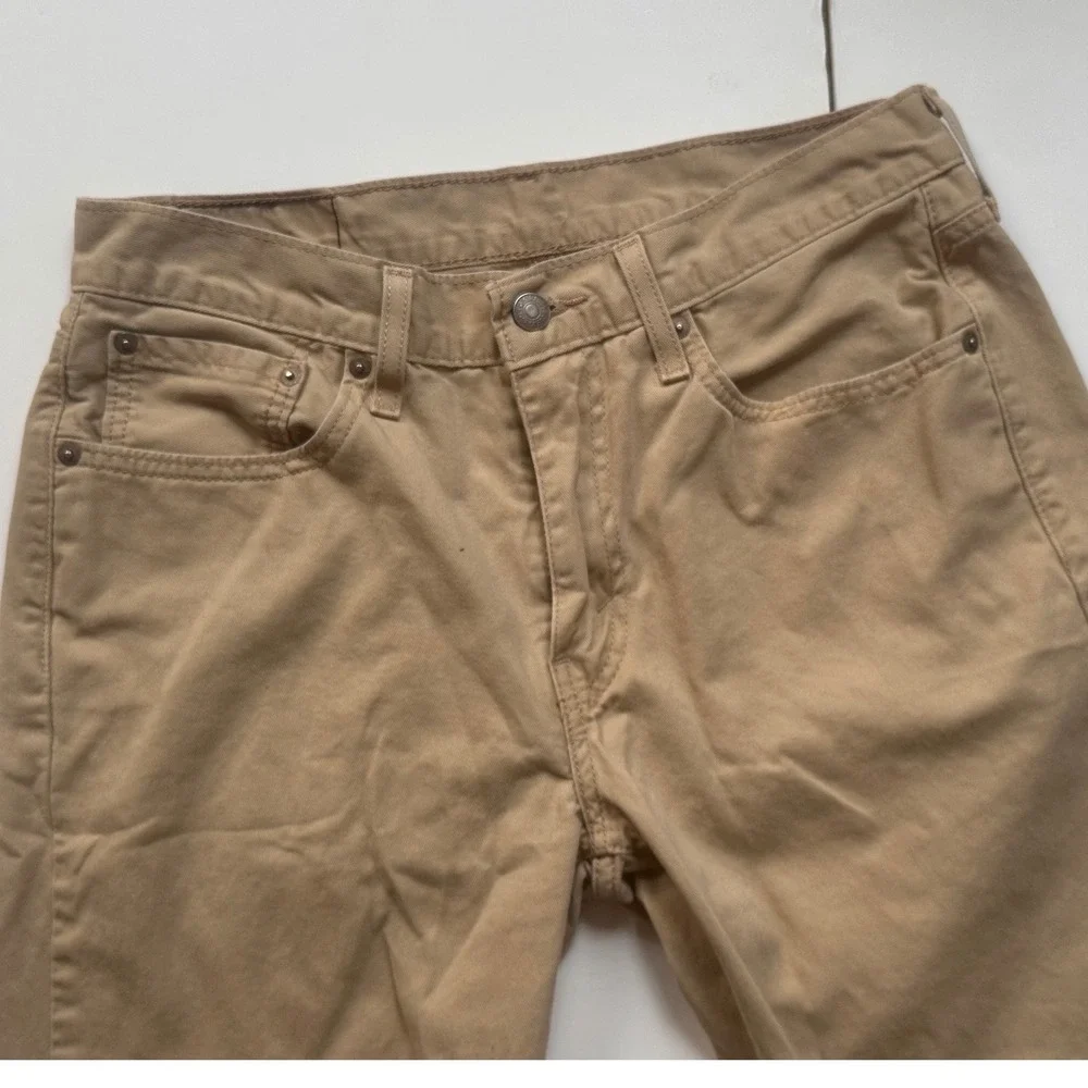 Levis 514 Straight Fit Khaki Tan Cotton‎ Pants Mens 32x30 WaterLess S110728